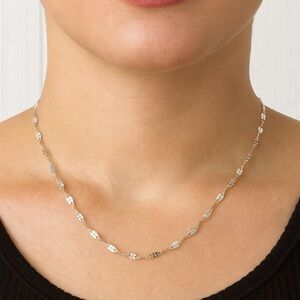 Antian Accessories™ Sterling Silver 925 Faceted Diamond-Cut Chain Necklace